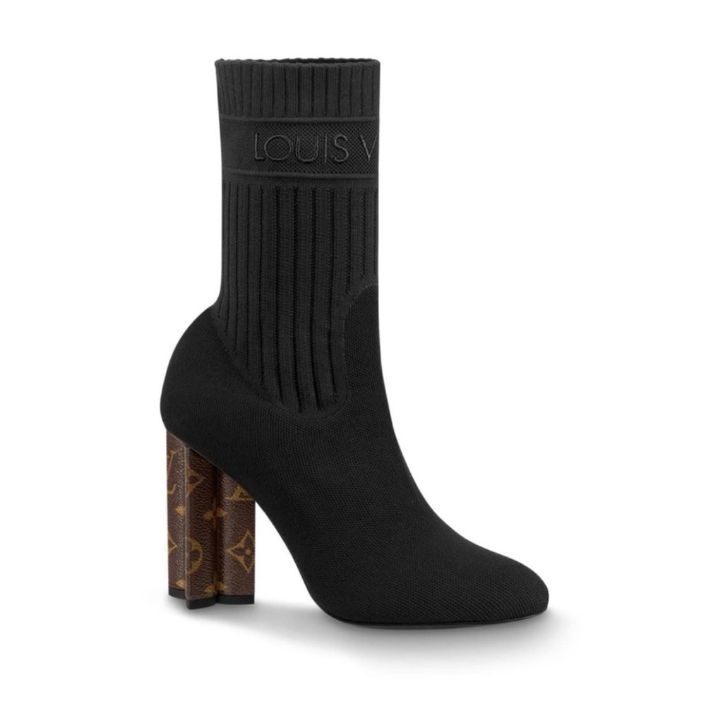 Louis Vuitton Black and Brown Heeled Boots